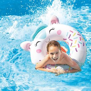 Chaleco salvavidas de unicornio blanco y azul Intex de 76cm para niños, seguridad de natación y flotadores, flotador inflable de vinilo para piscina - Product Image 3