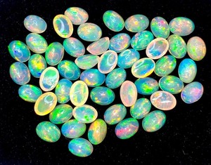 Ethiopian Welo <b>Fire</b> Opal AA Loose Cabochon <b>7</b> X 5 mm Oval Gemstone Wholesale Lot Box Genuine Natural White Mehrajudin Gems Third - Product Image 6