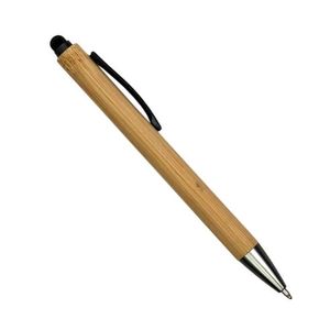 Lápiz óptico de bambú natural Instrumento de escritura de doble función con clip de metal y Mecanismo de clic al mejor precio - Product Image 2