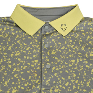 Chemises de golf tricotées pour hommes, manches courtes, imprimées numériquement, design personnalisé sur le devant, anti-rides, séchage rapide, respirantes, polyester, OEM/ODM - Product Image 2