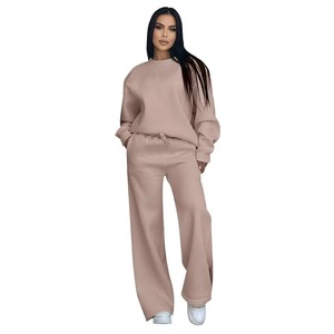 Venta al por mayor de las mujeres sudadera y pantalones de chándal personalizado conjunto de dos piezas Casual Streetwear Sportswear OEM - Product Image 4