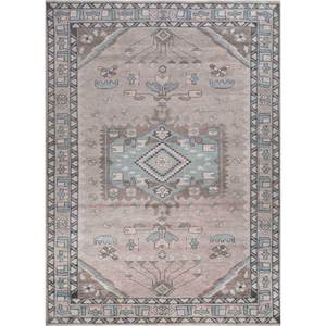 พรมขนสัตว์ถักมือสีเทาดำลายเหรียญตรา รูปทรงสี่เหลี่ยมผืนผ้า สำหรับปูทางเดินในบ้าน รุ่น Skwl-573 - Product Image 1