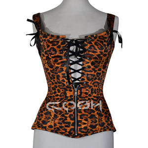 Corset à imprimé léopard avec fermeture éclair sur le devant - Product Image 3