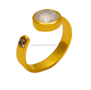 แหวนเพชรสวิสสีรุ้งประดับอัญมณีแหวนเงินสเตอร์ลิง925แหวนชุบทองแหวนแฟชั่นสำหรับวันครบรอบแต่งงาน - Product Image 2