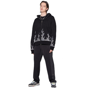 Sweat à capuche court surdimensionné de haute qualité pour hommes pull sans fil personnalisé polaire épaisse imprimé grande taille le plus demandé doublé - Product Image 1