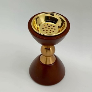 Brûleur d'encens d'intérieur en métal doré et porte-encens en bois pour les fêtes de mariage et les occasions spéciales prix d'usine - Product Image 1