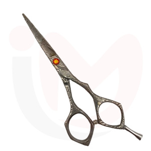 Tijeras de peluquero con hoja de acero inoxidable Damasco Premium de diseño artístico, mango afilado para corte de pelo - Product Image 1