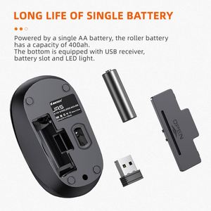 Jertech JR5 2.4G Cắm Và Chơi Nhạy Cảm Các Mặt Hàng Đáp ứng Mini Chơi Game Trắng Chuột Không Dây Cho Mac - Product Image 5