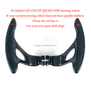 Levette del Cambio in Fibra di Carbonio Personalizzate per Volante Infiniti G25 G35 G37 Q50 R35 <span class=keywords><strong>Nissan</strong></span> 370 <span class=keywords><strong>370Z</strong></span> - Product Image 2