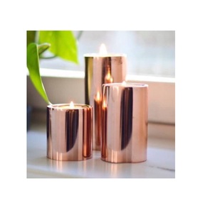 Meilleures ventes 2026 Porte-bougie en métal de grande qualité Pots à bougies avec tailles, couleurs et styles personnalisés Martelé et uni - Product Image 1