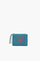 Dompet Koin Berhias Manik-Manik Desain Bintang Biru Penutup Ritsleting Buatan Tangan Dompet Mini Mewah Unisex
