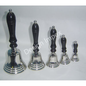 ระฆังทองเหลือง S/3มือระฆังหรูหราพร้อมที่จับไม้ขนาดเล็ก/กลาง/ใหญ่ชุดของขวัญตกแต่งคริสต์มาสสีทอง - Product Image 2