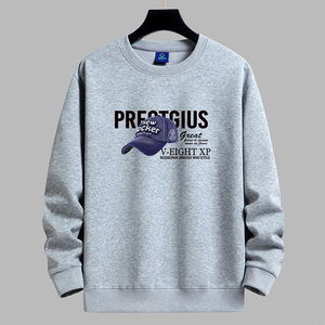 Sudadera de cuello redondo de peso pesado 330GSM Unisex, jersey de gran tamaño de 100% algodón, estampado de logotipo personalizado, ajuste holgado largo, informal, ODM - Product Image 1