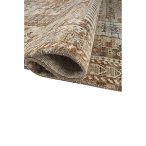 Tapis en laine noué à la main Savana, beige et marron, motif médaillon rectangulaire abstrait, pour entrée, couloir - 9x12 LSEA-1047 - Product Image 2