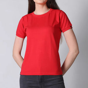 Camiseta de Yoga para mujer, ropa de Fitness para gimnasio de secado rápido de Color sólido, estampado informal de manga corta de punto elástico que absorbe la humedad 2025 - Product Image 1