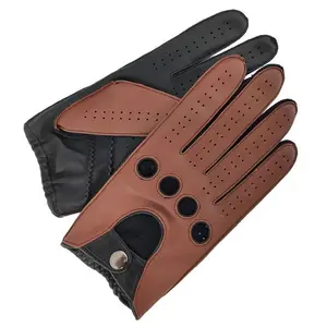 Manufacturer Custom Fashion Sheepskin Full Finger Unlined Driving Leather Gloves