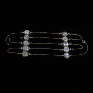 <b>Gold</b> Plated Mother of <b>Pearl</b> <b>Necklace</b> - Product Image 1