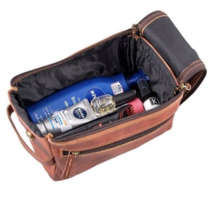 Trousse de Voyage Médicale en Cuir avec Compartiments Zippés, Sacs de Rangement Durables Marron Style Vintage Grande Capacité pour Hommes et Femmes - Product Image 5