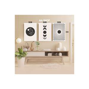 Set of 3 Geometric Floral Quality Printing MDF Tables 88 Frame Looking Floral Colorful <b>Art</b> <b>Prints</b> - Product Image 1