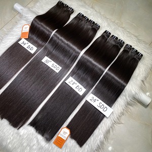 ผมแท้ 100% แบบตรง ซุปเปอร์ดับเบิ้ลดรอน  จัดเรียงเกล็ดผม  สีดำ  พร้อมส่ง - Product Image 1