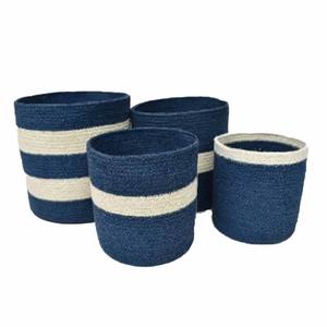 Wholesale 100% <b>Jute</b> Solid Storage <b>Basket</b> Round Cylinder S/4 GJP-J001 Beautiful Handwoven <b>Basket</b> - Product Image 2