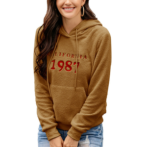 2024 sudaderas con capucha de talla grande para mujer informales personalizadas Material cepillado interior MOQ bajo sudaderas de invierno insignia de lentejuelas de Bangladesh - Product Image 3