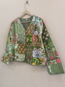 Chaqueta Reversible Acolchada de Algodón con Patchwork Tradicional para Mujer - Product Image 5