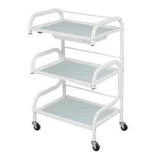 Carrito de salón de lujo moderno de acero inoxidable blanco simple OEM con aplicación de supermercado envío gratis USO COMERCIAL - Product Image 1