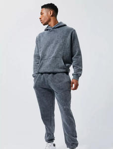 2024 personnalisé Vintage survêtement hommes pantalons de survêtement et pull à capuche ensemble unisexe de haute qualité 100% coton polaire survêtement - Product Image 2