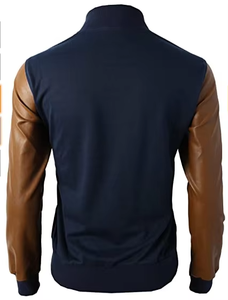 Wholesale Custom Logo Baseball Jacket Plus <b>Wool</b> <b>Quilted</b> Lining <b>Wool</b> Leather Sleeve Varsity Jackets - Product Image 4