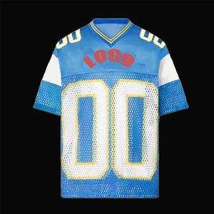 Camiseta de fútbol de poliéster con estampado de logotipo personalizado OEM para hombre, camisetas de malla de retazos, camisetas de fútbol de Rugby de secado rápido para hombre 2025 - Product Image 5