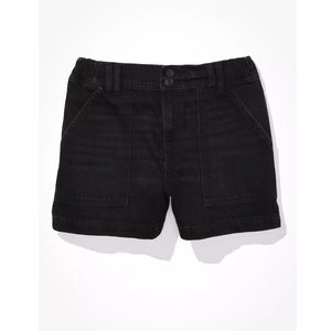 Black Color Boyfriend Fashion Wholesale Ladies Sexy Waist <b>Jeans</b> <b>for</b> <b>Women's</b> Cotton Double Button Plain Hem Denim <b>Shorts</b> - Product Image 1