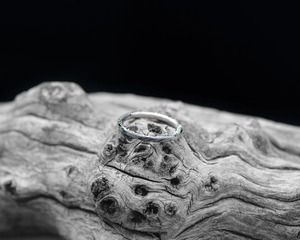 BAGUE DAMAS, GRAVURE GRATUITE, Le Crafted, Profil biseauté, Bague de mariage femme, Bague de mariage unique. - Product Image 5