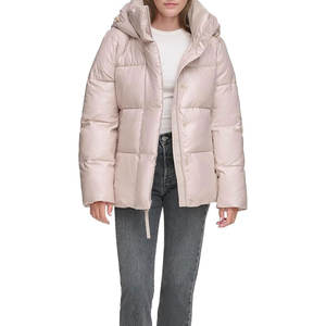 Veste matelassée surdimensionnée grande taille en denim pour l'hiver avec fermeture éclair sur le devant vintage solide et col montant avec logo personnalisé imperméable pour hommes - Product Image 6