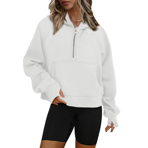 Precio más bajo Mujeres Mock Neck Fleece Zip-Up Hoodie Transpirable Winter Wear Tie Dye Pocket Made Poliéster/Algodón - Product Image 4