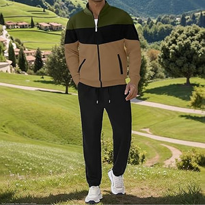 Ensemble de survêtement de sport pour homme en coton 100% solide, léger et écologique, 2 pièces, jogging, téléchargé par Dress Sports - Product Image 5