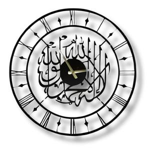 Horloges murales islamiques en métal de qualité supérieure fabriquées à la main avec de grands chiffres arabes, parfaites pour les intérieurs de mosquées et de luxe - Product Image 1