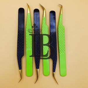 Pinzas de Extensión de Pestañas de Volumen, Pinzas de Acero Inoxidable con Punta de Fibra Puntiaguda, Pinzas para Pestañas de Visón, Logotipo - Product Image 2