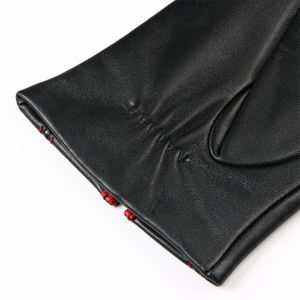 Mode laine doublée véritable peau de mouton chaud hiver hommes gants en cuir cousu à la main Production nouveau Style de mode gants d'habillage - Product Image 4