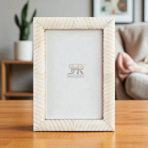 Sea Siren Ligeia Pattern Modern Handmade Bone Inlay for Photo <b>Frame</b> Cream Finish Tabletop Wall Mount Customizable Bedroom - Product Image 2