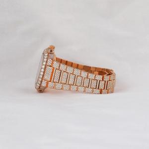 Fancy Moissanite Diamonds Reloj de pulsera Unisex Tamaño personalizado VVS Claridad Acero inoxidable Hecho a mano Hip Hop Moda impermeable - Product Image 3