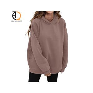 Sweat-shirt pour femme surdimensionné de haute qualité, automne-hiver, épais, à capuche, sweats à capuche personnalisés pour un style décontracté ample, court - Product Image 4