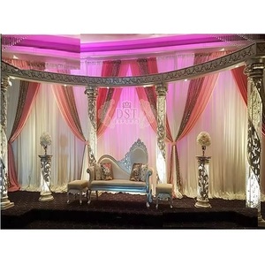 Pilar de cristal de boda indio, decoración de escenario, pilar de cristal de boda, escenario de media luna, pilar de cristal decorativo, escenario de boda - Product Image 1