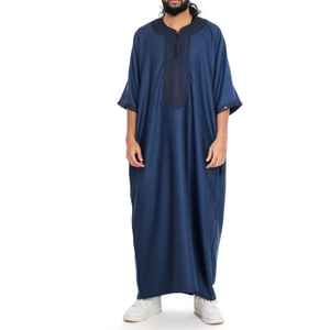 Venta al por mayor Ropa islámica Hombre original Thobe Vestido musulmán Hombres Túnicas QamisAbaya Dubai Dishdasha thobe - Product Image 3