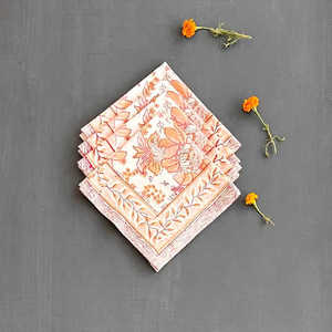 Napperons de Table en tissu imprimé en bloc de coton de haute qualité avec serviettes accessoires de Table de dîner de mariage et de fête tapis mouchoir - Product Image 5