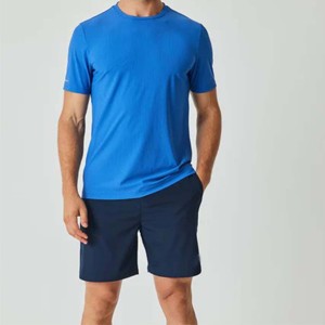 Men's Premium Quarter Sleeve Knitted Fitness T-<b>Shirt</b> <b>Moisture</b>-<b>Wicking</b> Quick-Dry for Gym Sports Training - Product Image 4