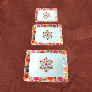 Ensemble de plateaux de service en mélamine avec logo personnalisé en gros plateaux roulants des fabricants plateau de service en mélamine en plastique de qualité supérieure - Product Image 2