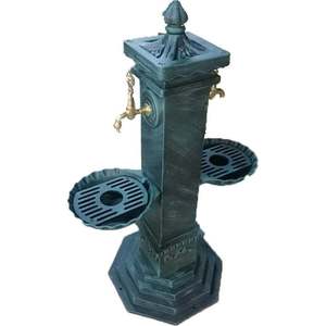 Fuente de Jardín Moderna de Lujo, Diseño de Metal y Piedra Fundida, con Grifo Impermeable y Adornos Navideños - Product Image 1