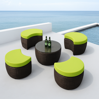 Ensembles de jardin : 2 chaises en rotin tressé, mobilier de salle à manger, structure en aluminium, écologique, portable, confortable, pour hôtel, appartement, villa