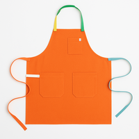 Tablier à bretelles sans manches RUSSELL CORPORATION, orange, 3 poches, 100% coton/toile, léger, écologique, durable, lavable en machine